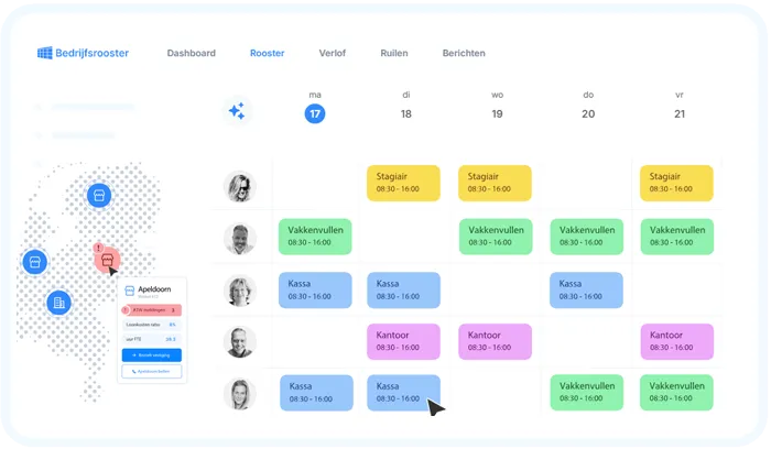 Tablet voor bedrijfsrooster